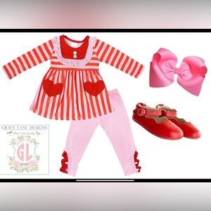 Size 4t nwt outfit (pants and top only) heart valentine